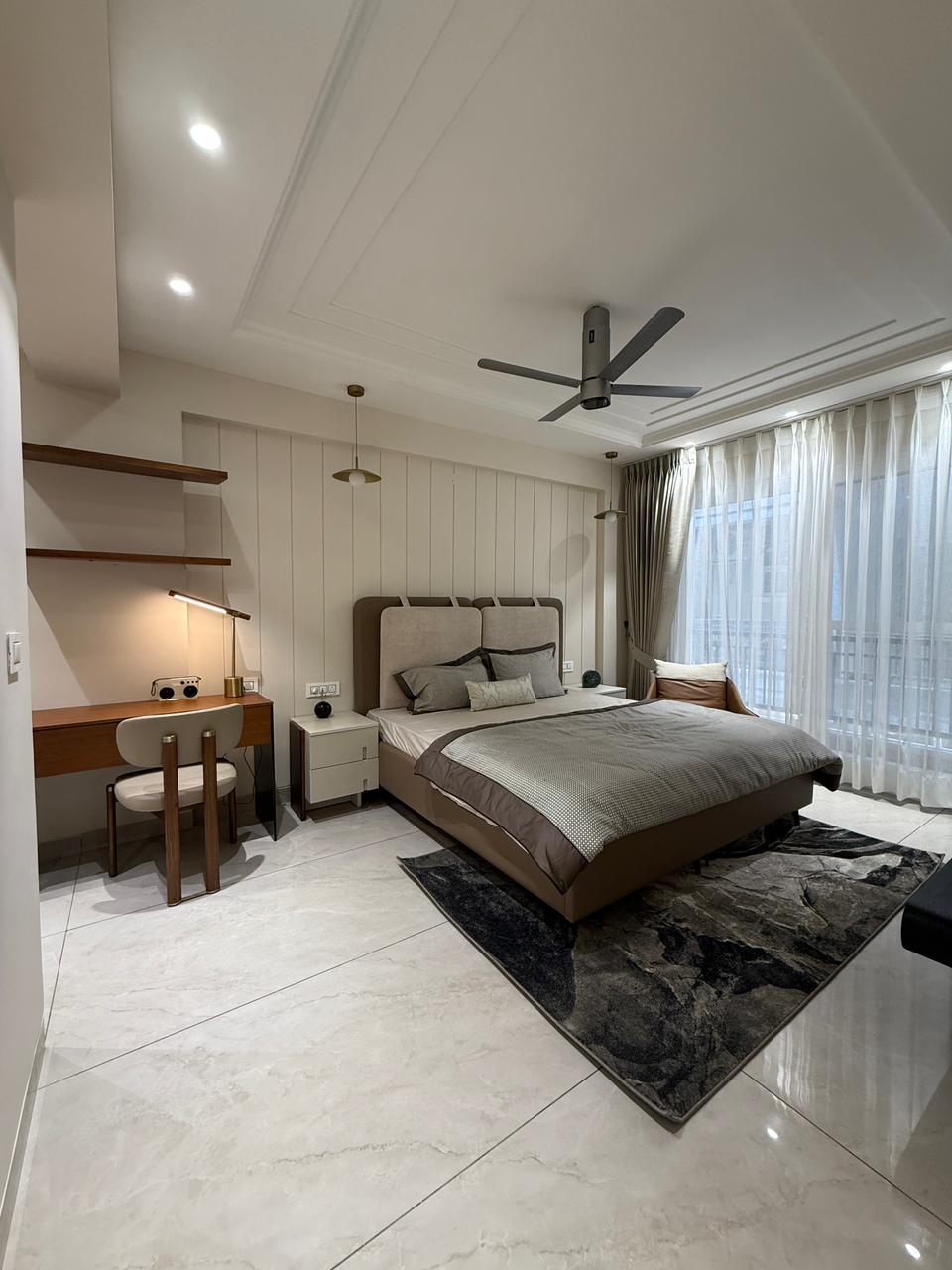 Second bedroom with built-in study — The Grandeur, Sector 117 Mohali