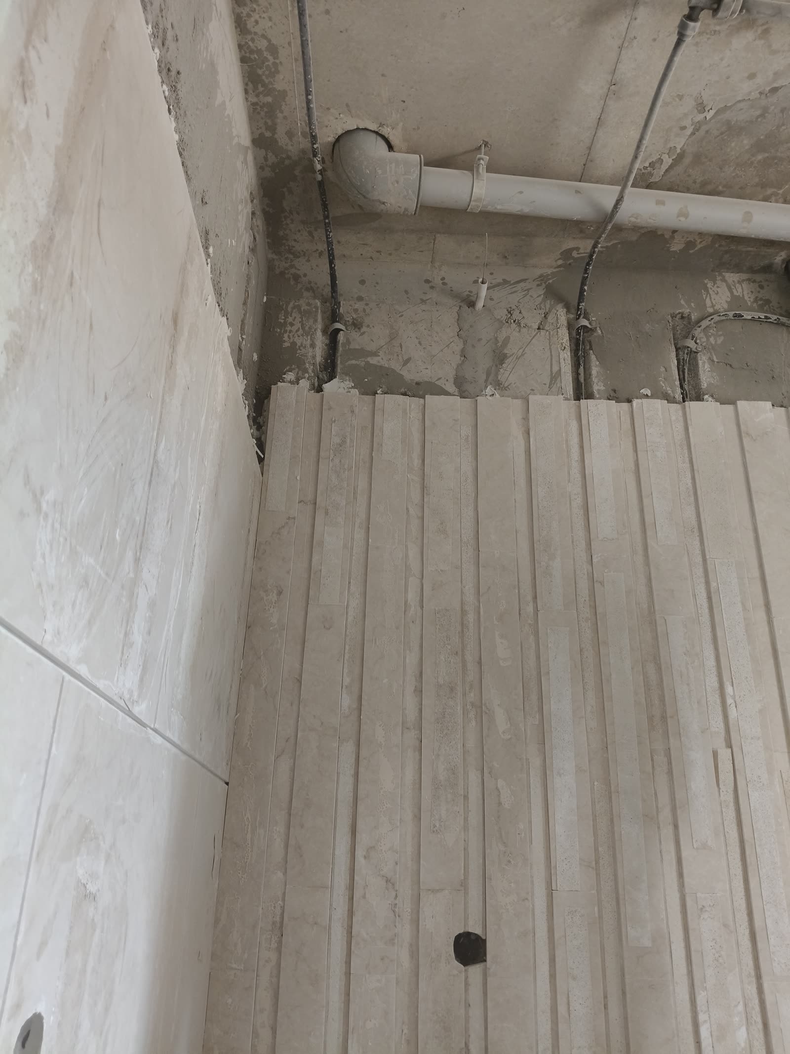 Bathroom shell at first-fix stage
