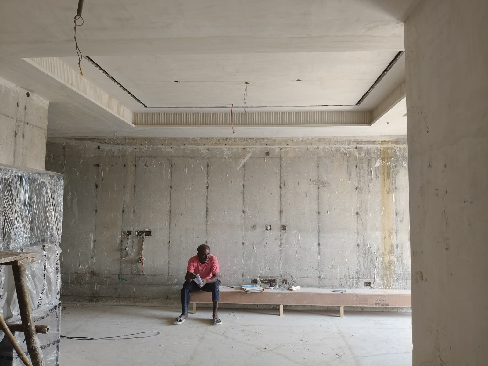 Interior at finishing stage with joinery under way