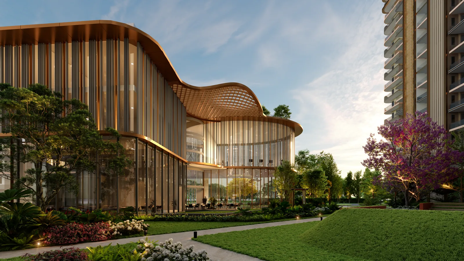 Highland Mayfield clubhouse — architectural render