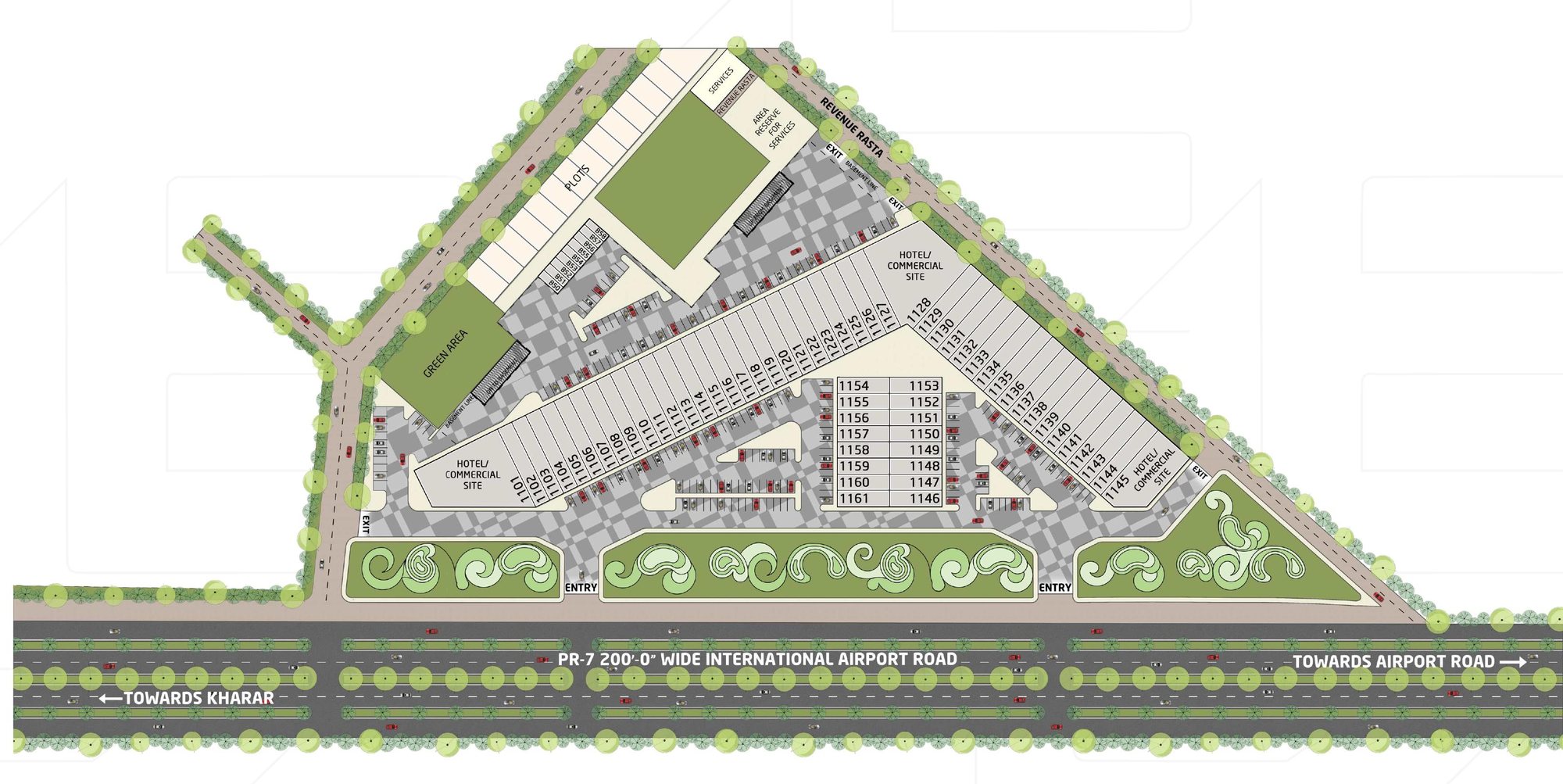 TDI South Ex-I site plan, Sector 118 Mohali, from TDI's brochure