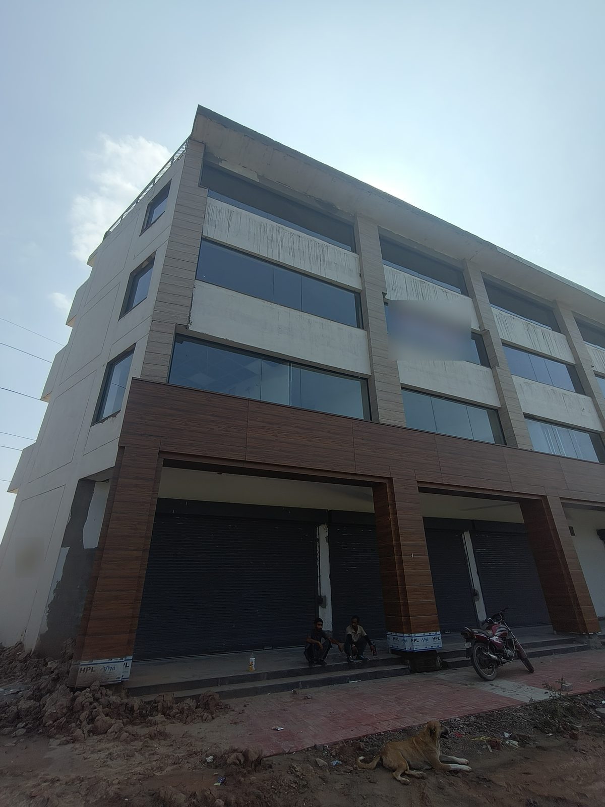 Corner of an SCO block, ground-floor shutters