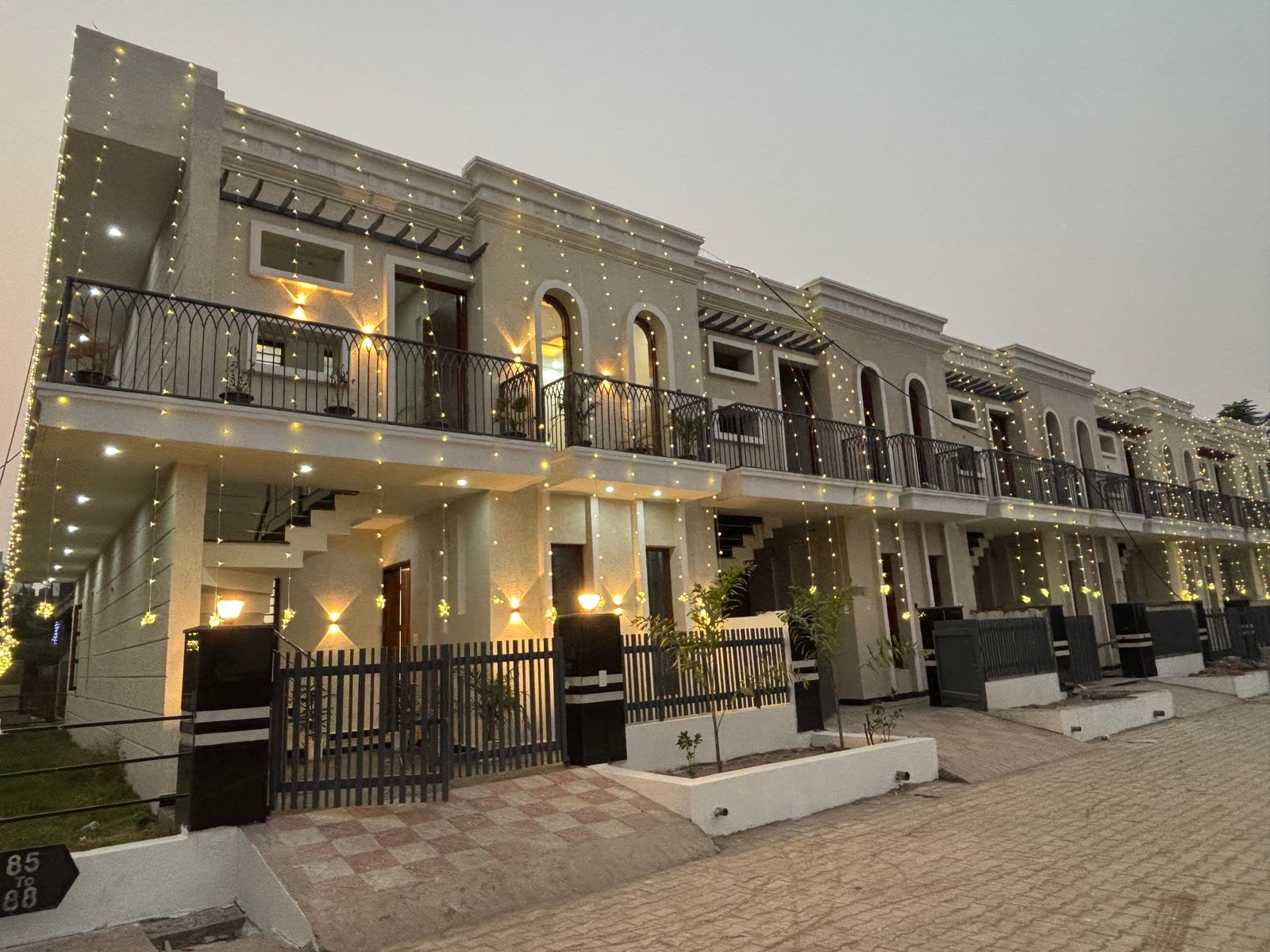 Builder floors in TDI City, Sector 117 Mohali, at dusk