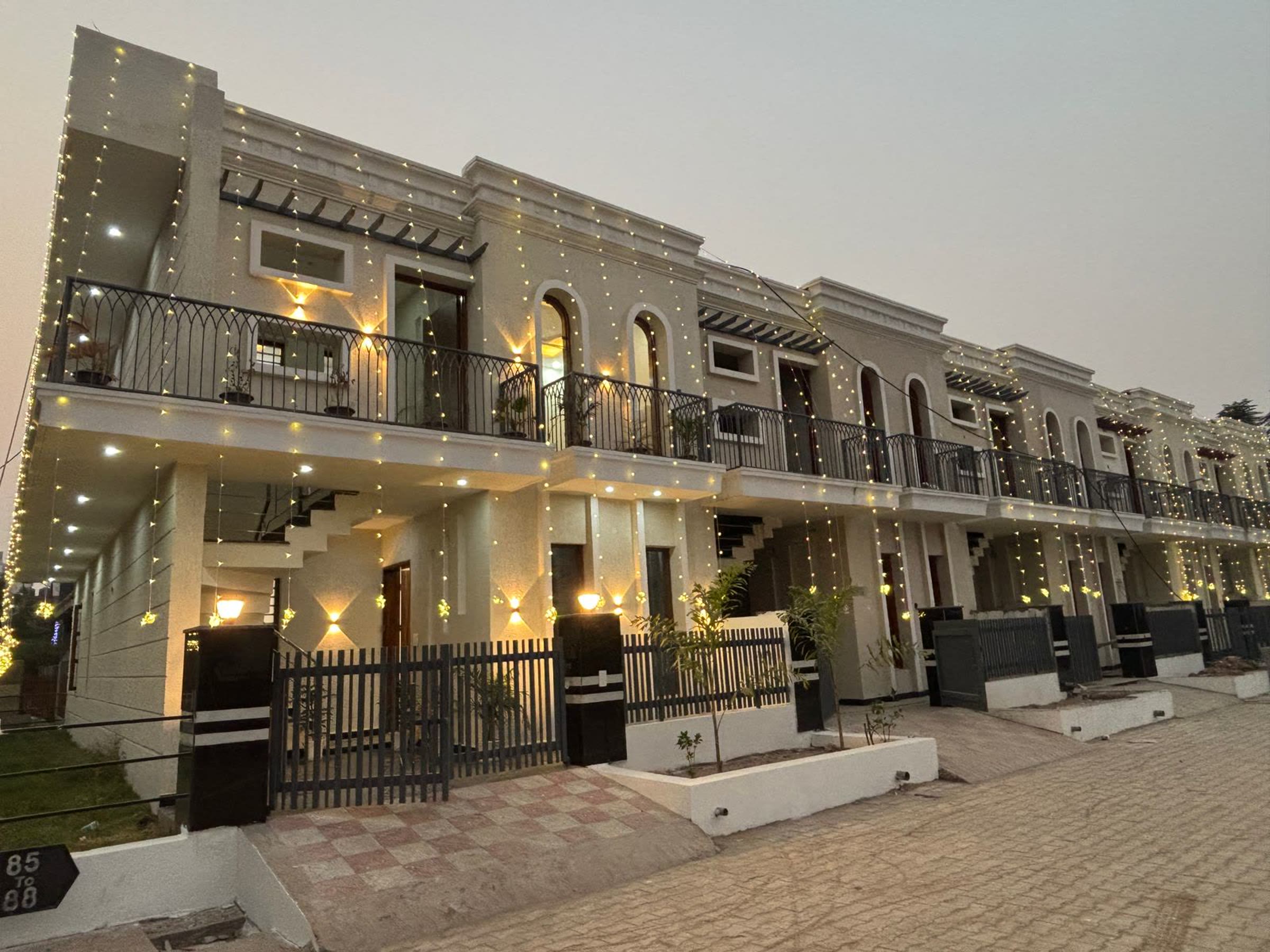 Builder floors in TDI City, Sector 117 Mohali, at dusk