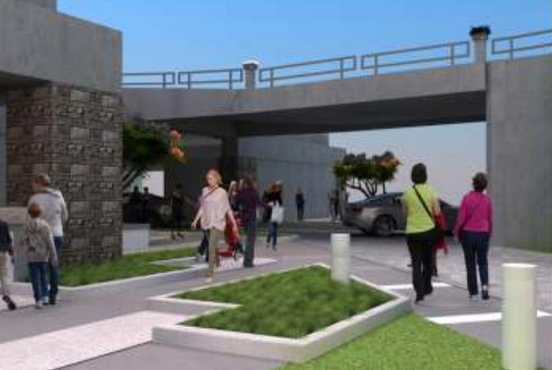 Covered walkway — architectural render